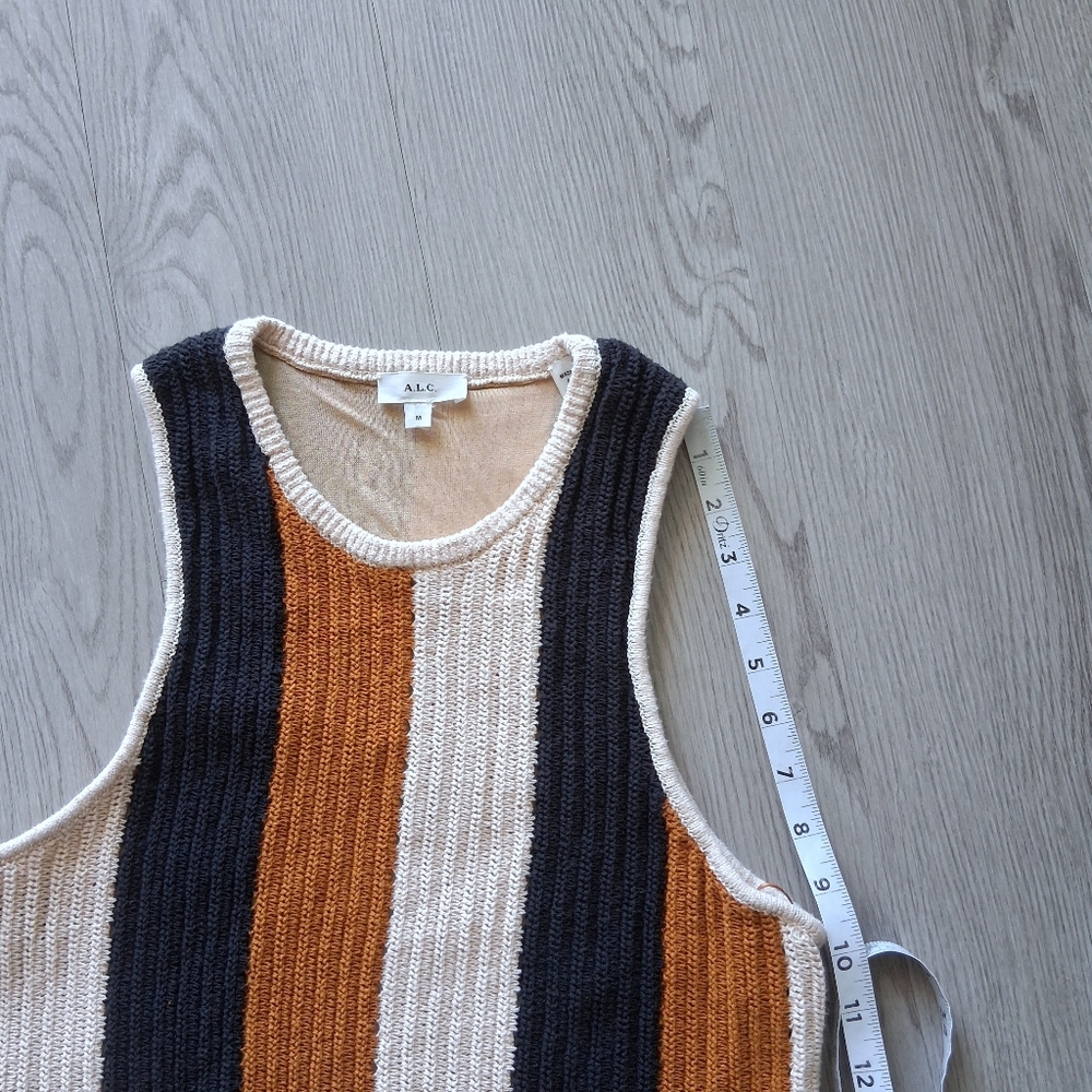 A.L.C. Marco Vertical Stripe Cotton Pointelle Maxi Dress - Picture 10 of 16